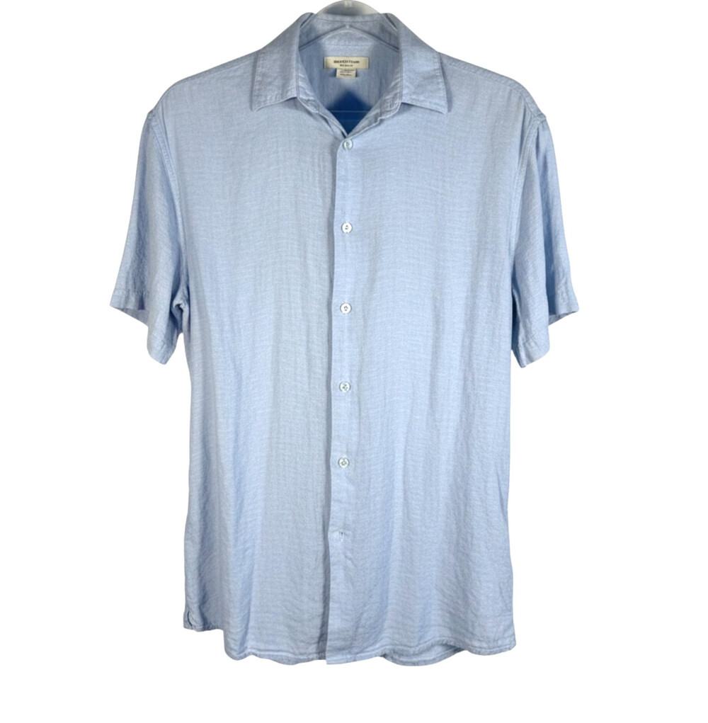 INC International Concepts Men's XL Light Blue Linen Button Down Shirt